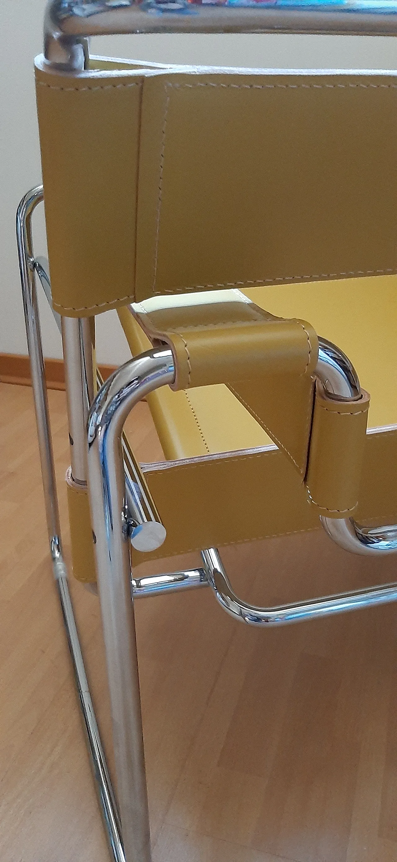 Yellow leather and metal armchair by Marcel Breuer for Knoll, 2000s 35