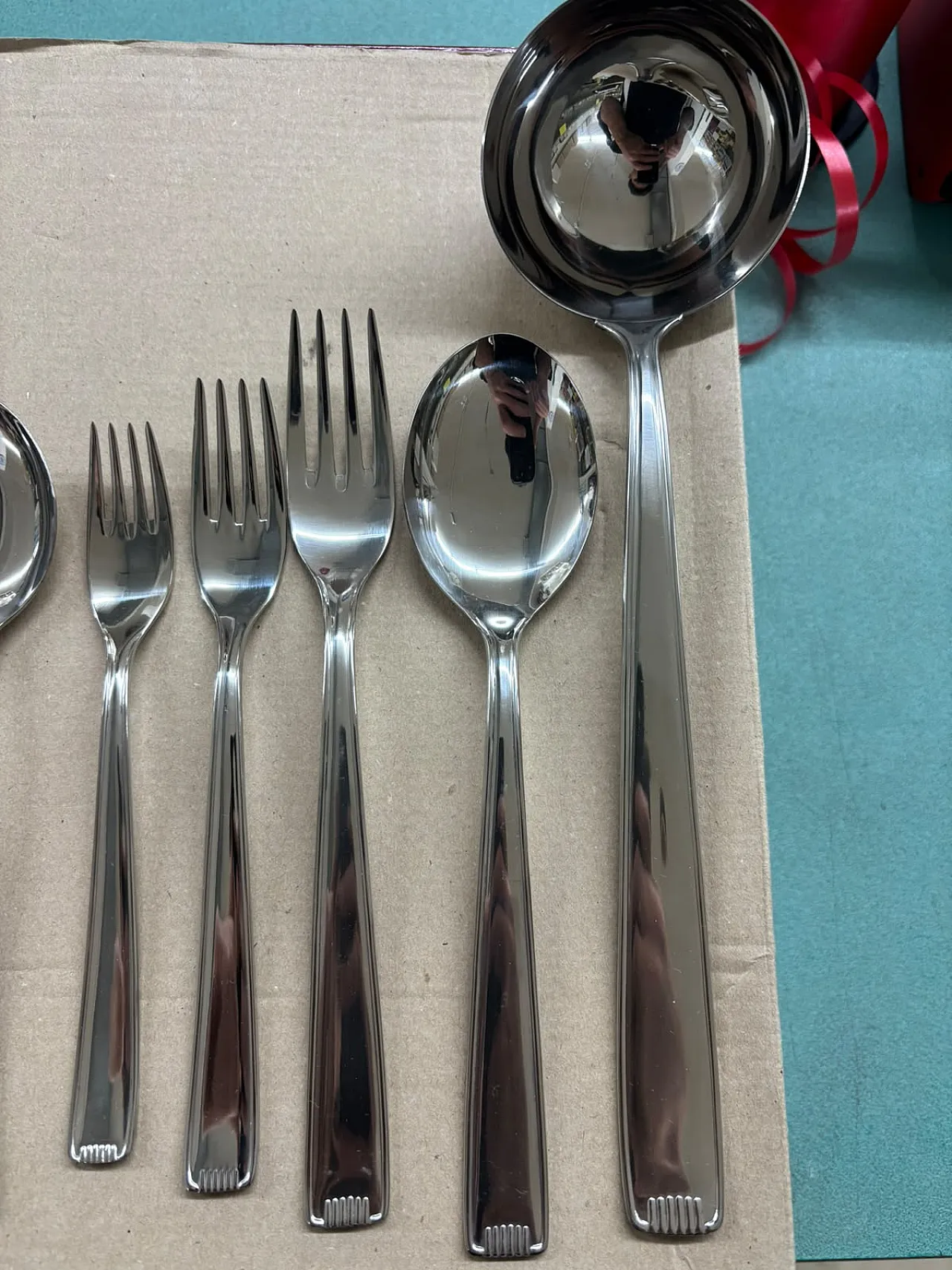 5000 cutlery set by Calderoni in stainless steel, 1980s 2