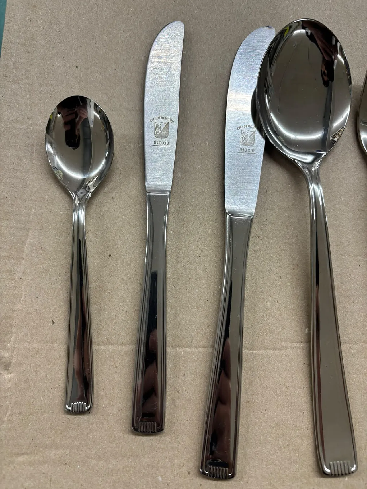 5000 cutlery set by Calderoni in stainless steel, 1980s 3