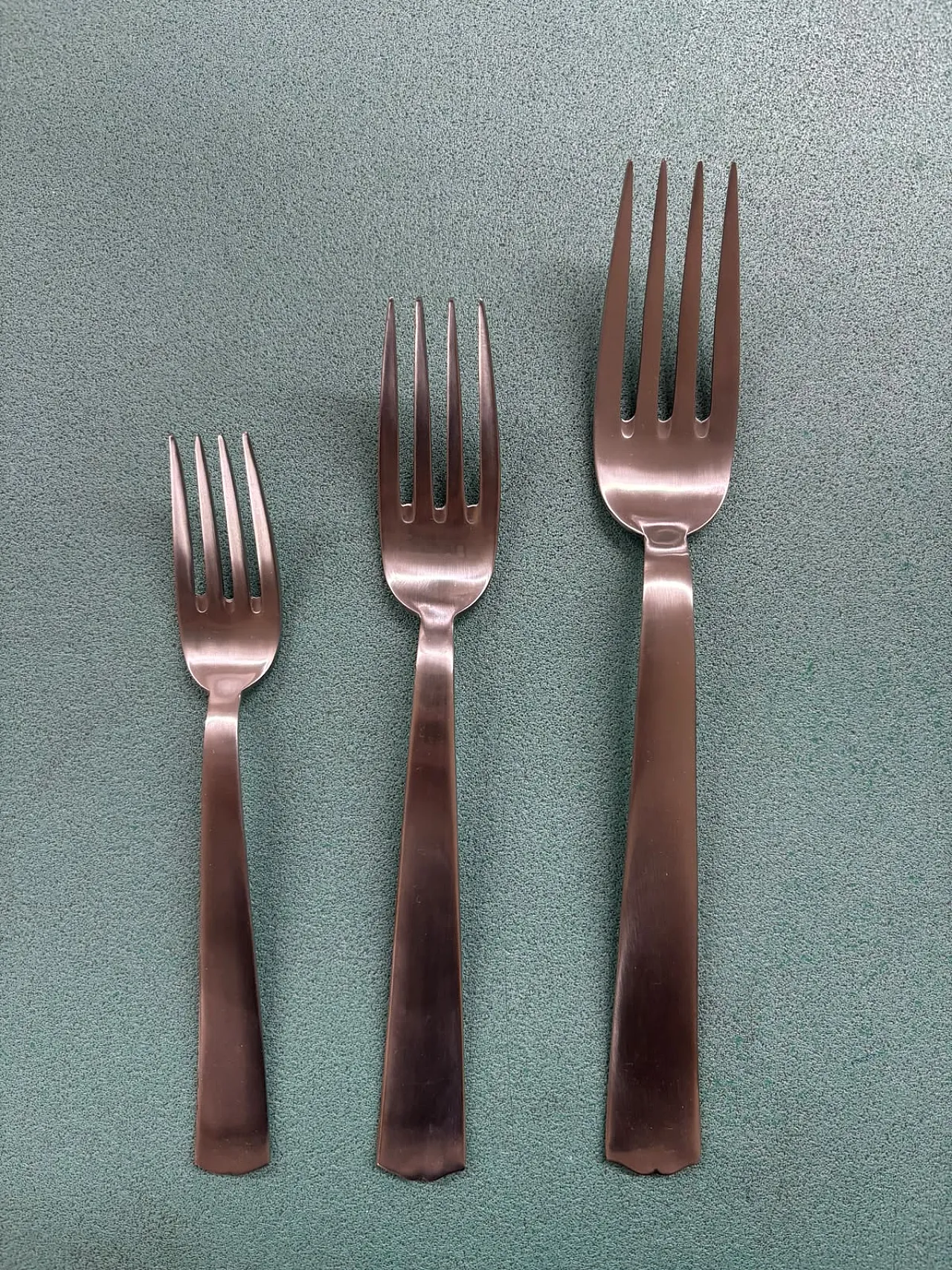 Mod. 5000 cutlery set by F.lli Calderoni in stainless steel, 1980s 4