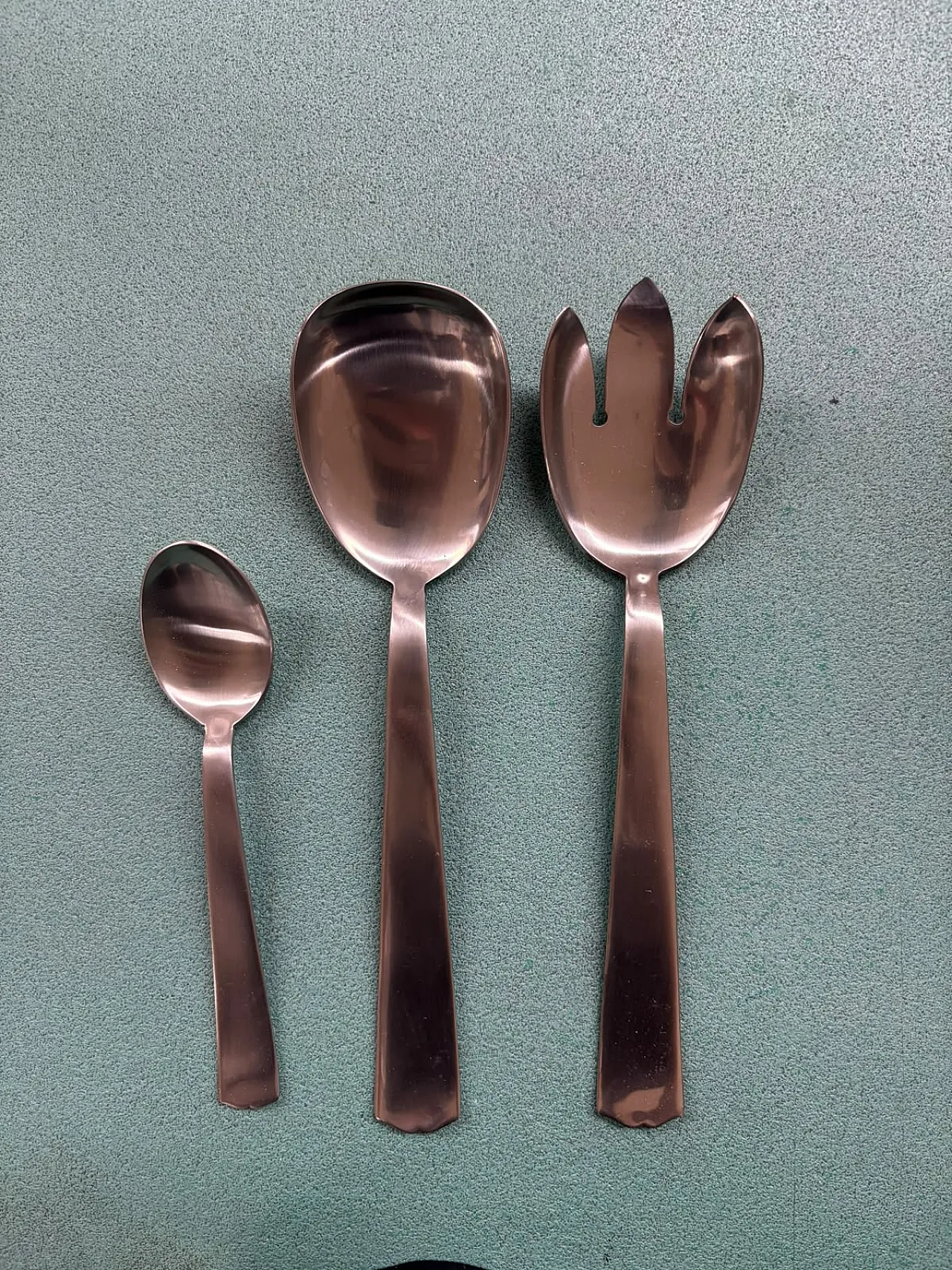 Mod. 5000 cutlery set by F.lli Calderoni in stainless steel, 1980s 5