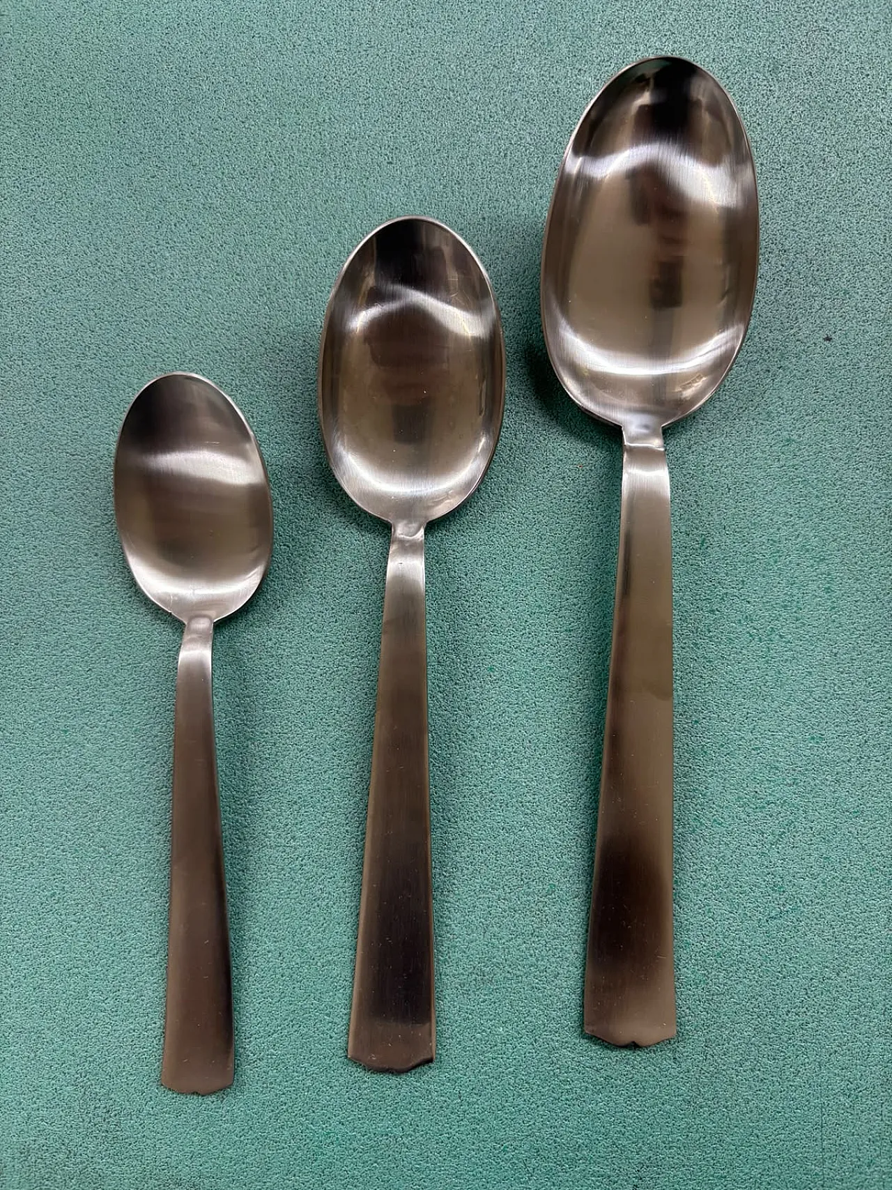 Mod. 5000 cutlery set by F.lli Calderoni in stainless steel, 1980s 6