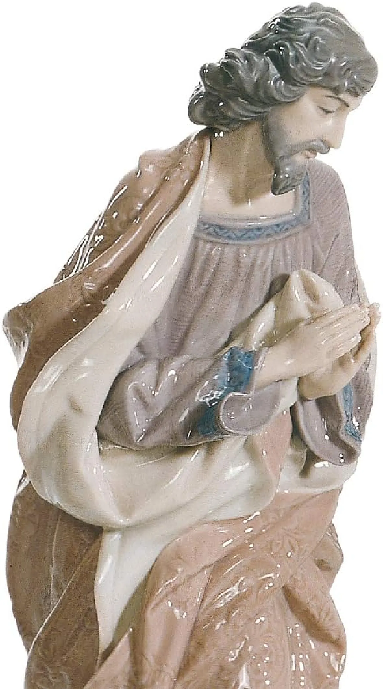 Saint Joseph nativity sculpture in porcelain, 1980s 4