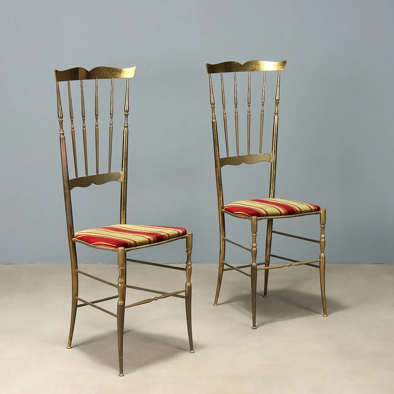 Pair of brass chairs, 1950s 1