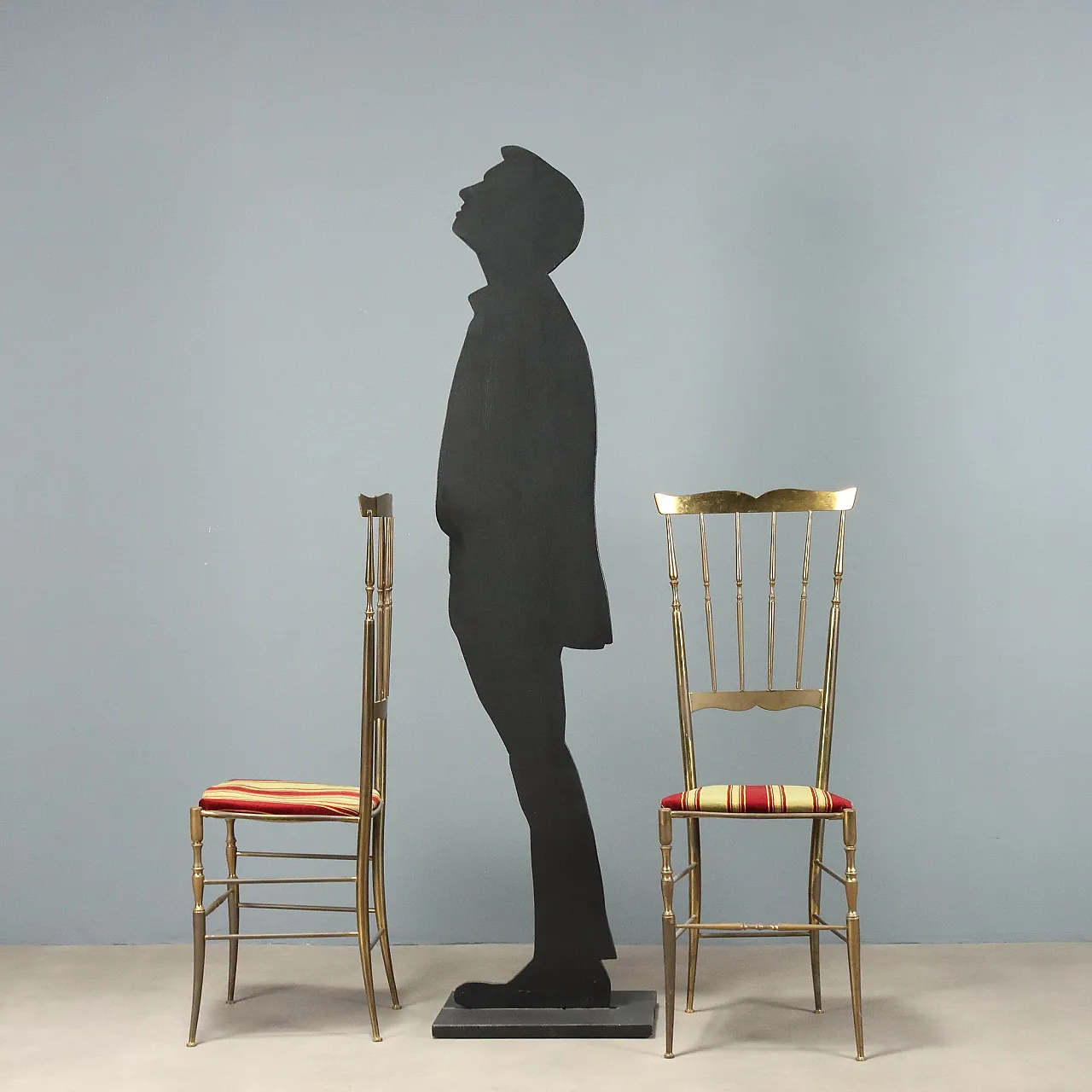 Pair of brass chairs, 1950s 3