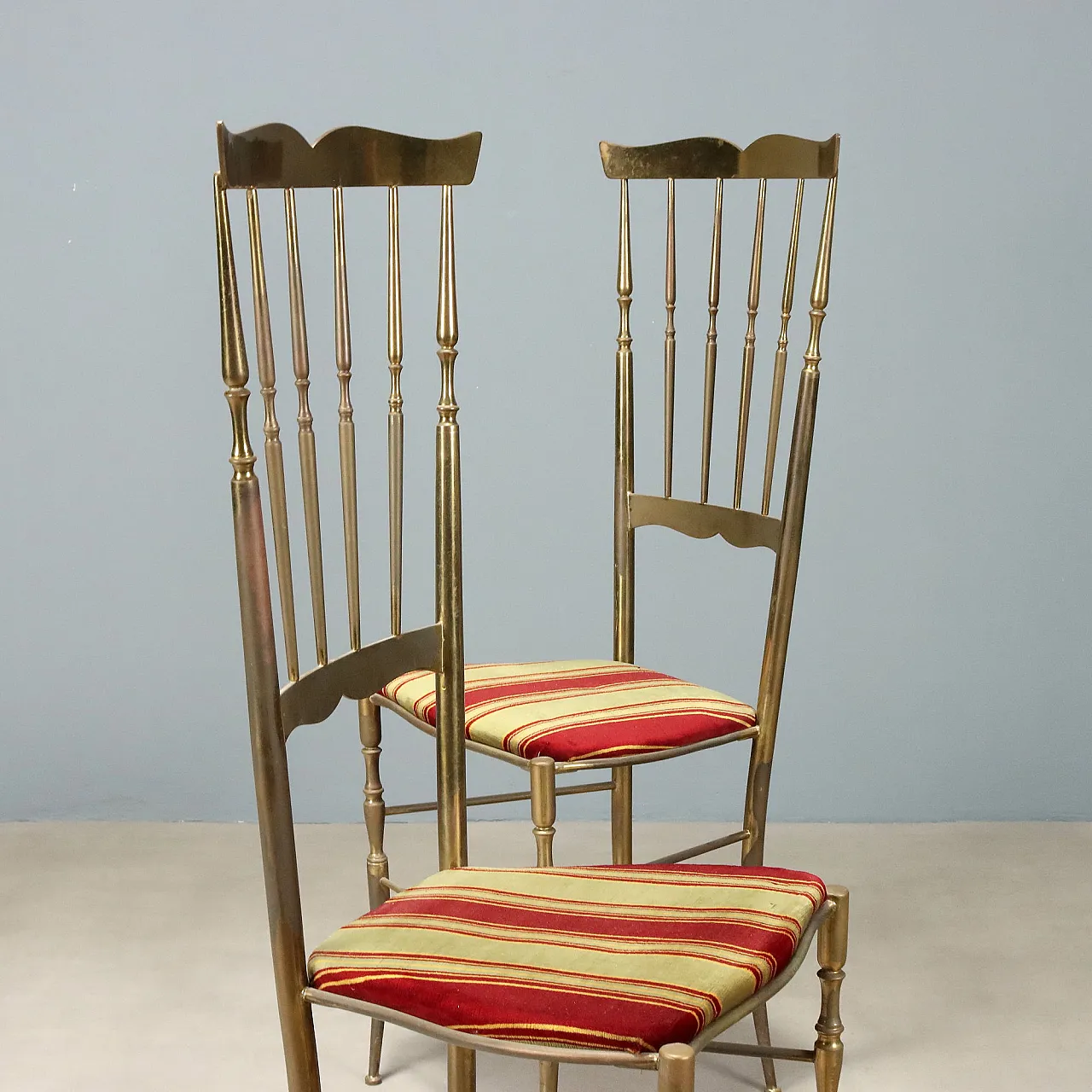 Pair of brass chairs, 1950s 4