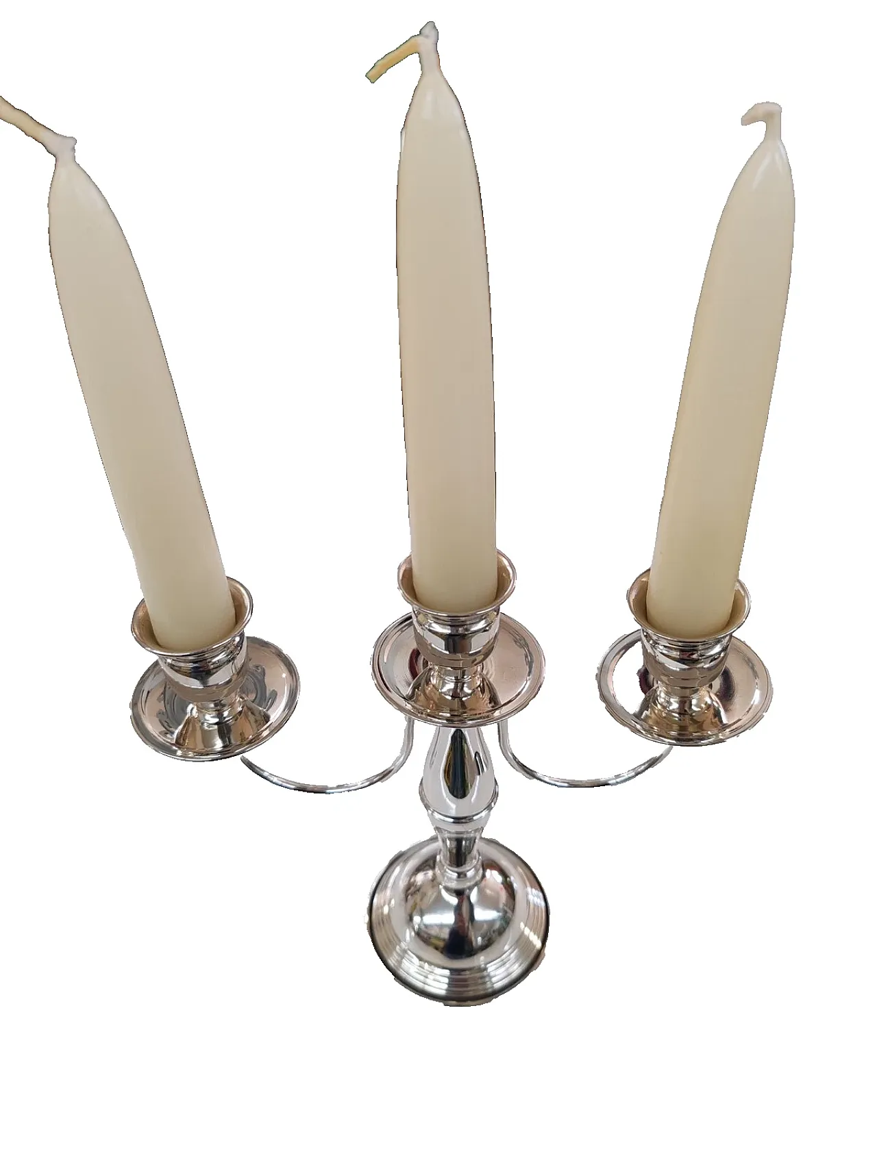 Three-arm candle holder in 925 silver, 1980s 1