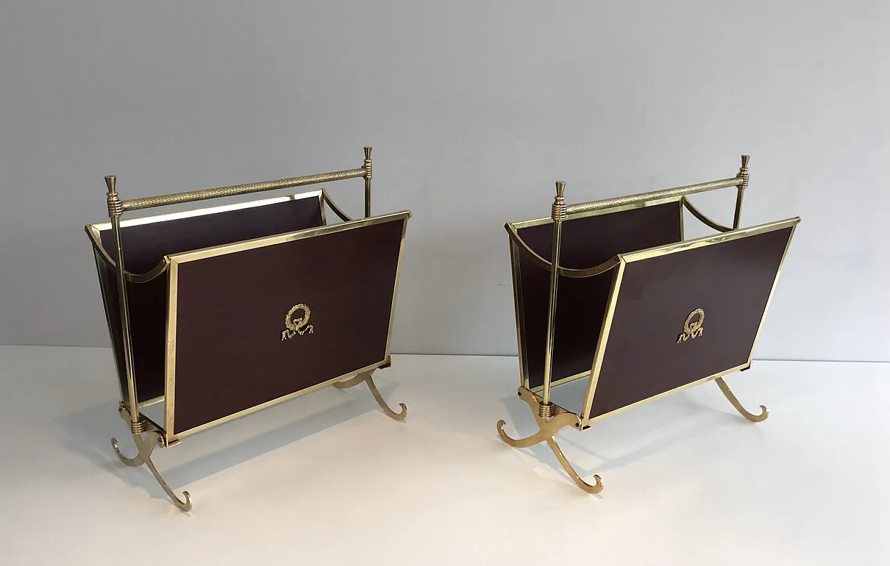 Pair of neoclassical magazine racks attributed to Maison Jansen, 50s 3