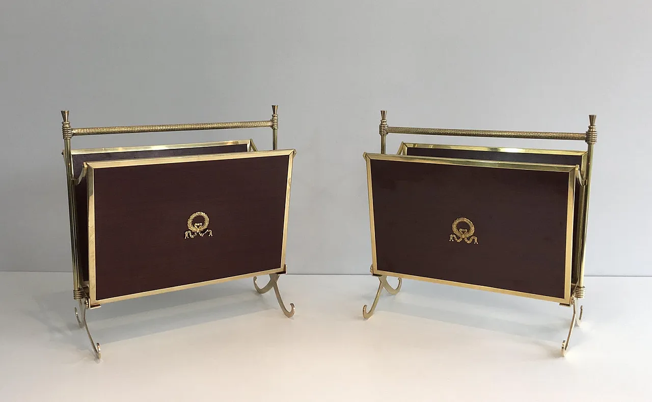 Pair of neoclassical magazine racks attributed to Maison Jansen, 50s 4