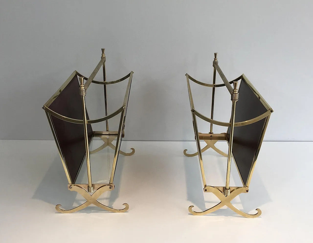 Pair of neoclassical magazine racks attributed to Maison Jansen, 50s 5