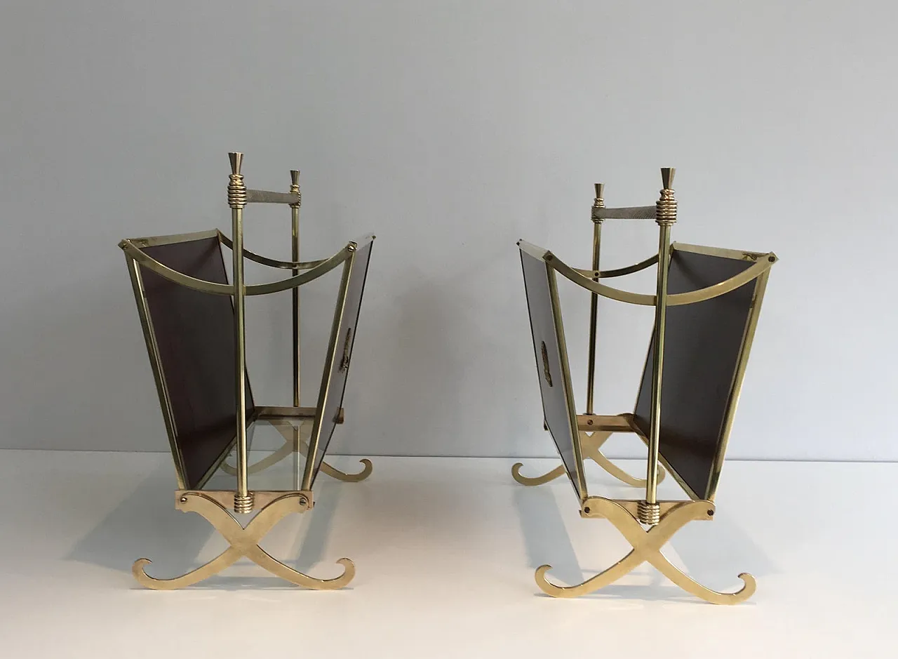 Pair of neoclassical magazine racks attributed to Maison Jansen, 50s 6