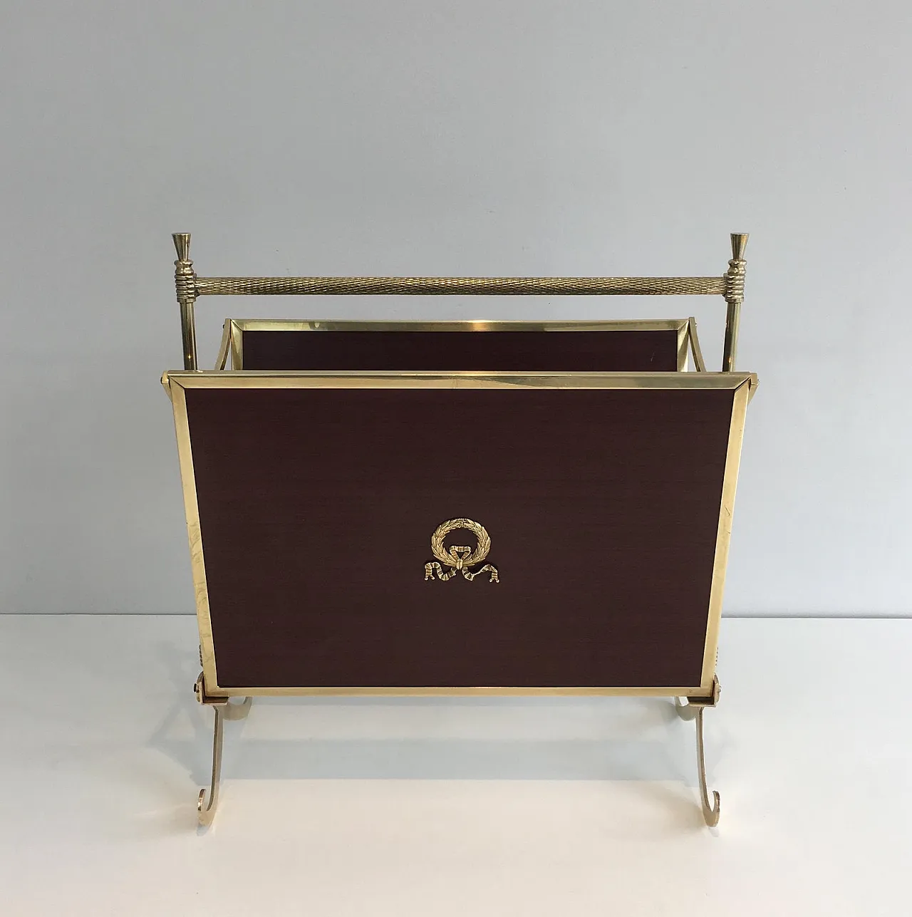 Pair of neoclassical magazine racks attributed to Maison Jansen, 50s 8