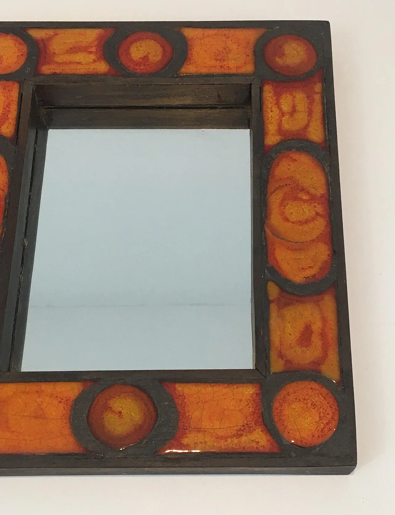 Interessante specchio in ceramica, francese, circa 1970. 4
