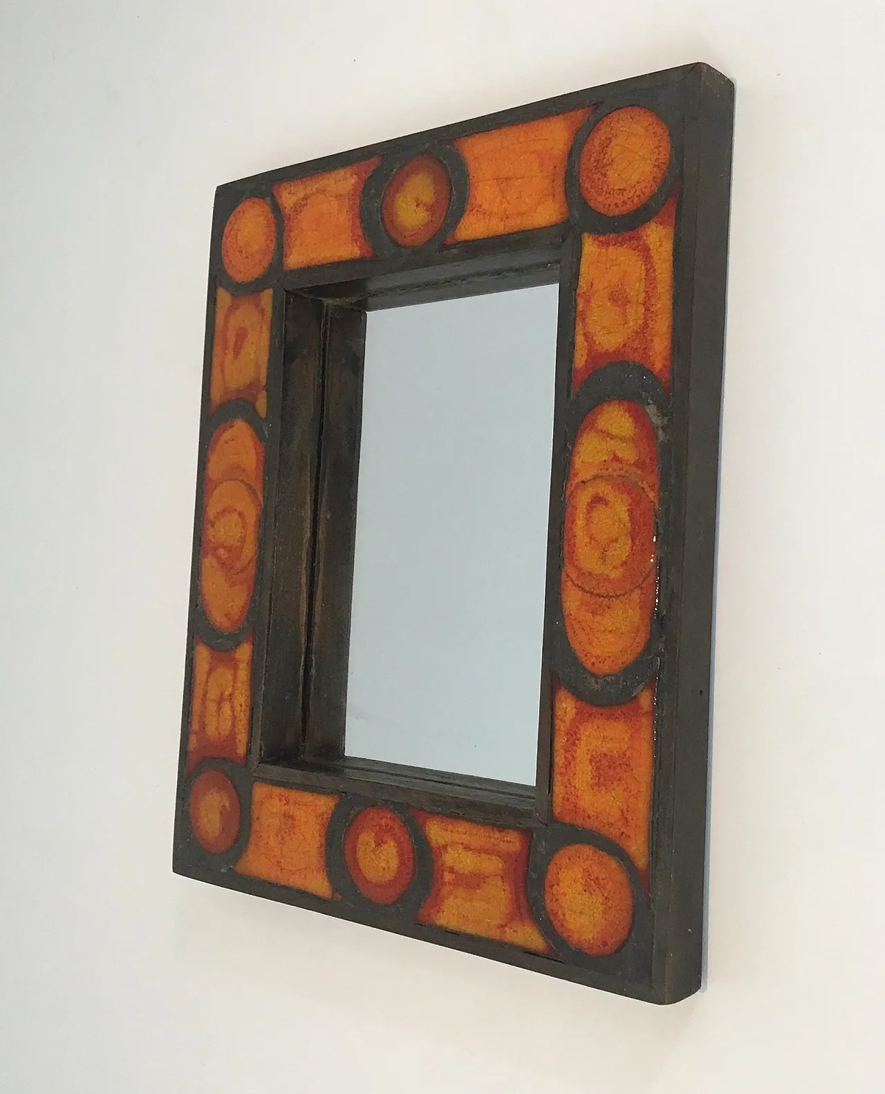 Interessante specchio in ceramica, francese, circa 1970. 5
