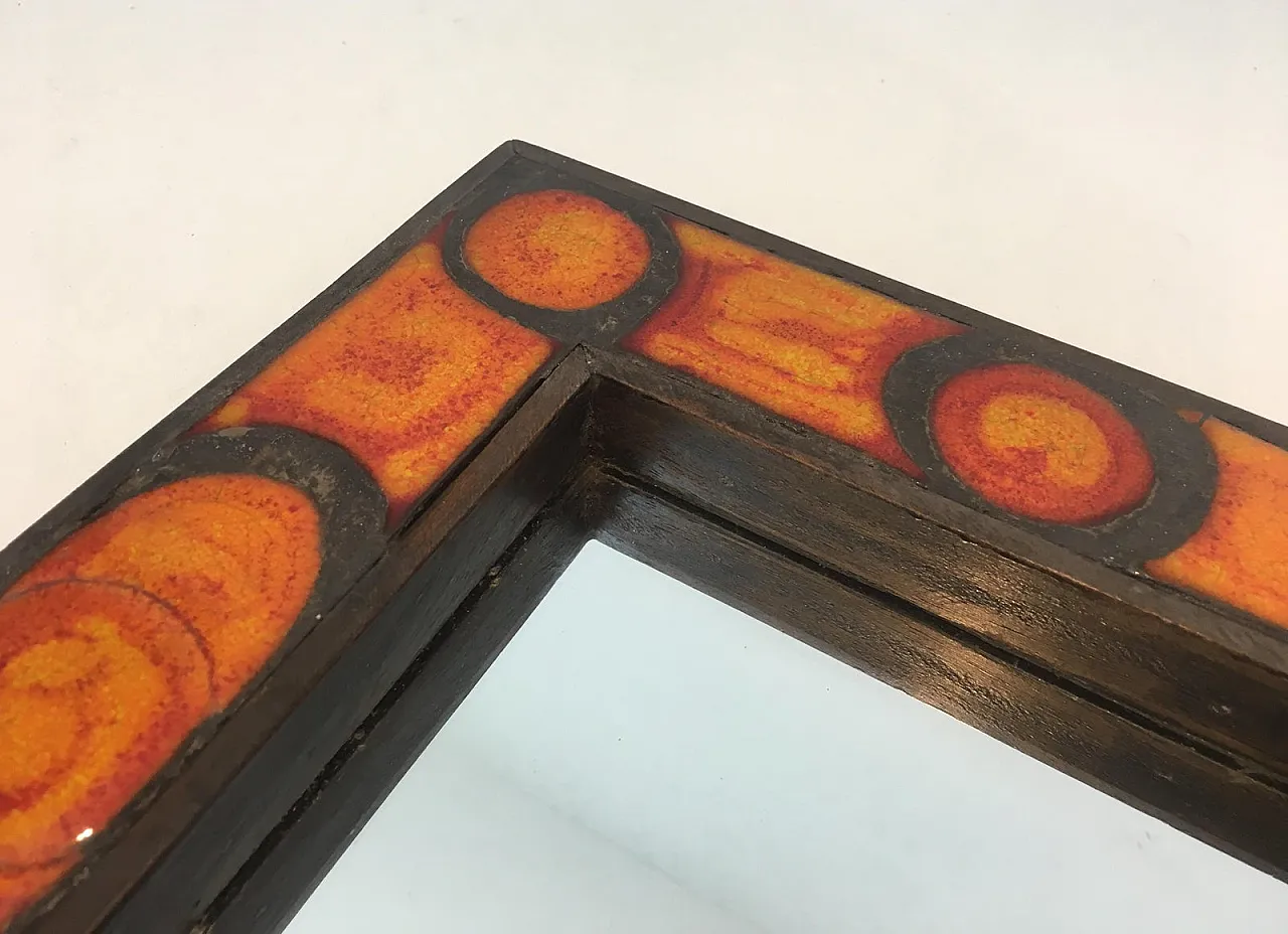 Interessante specchio in ceramica, francese, circa 1970. 6