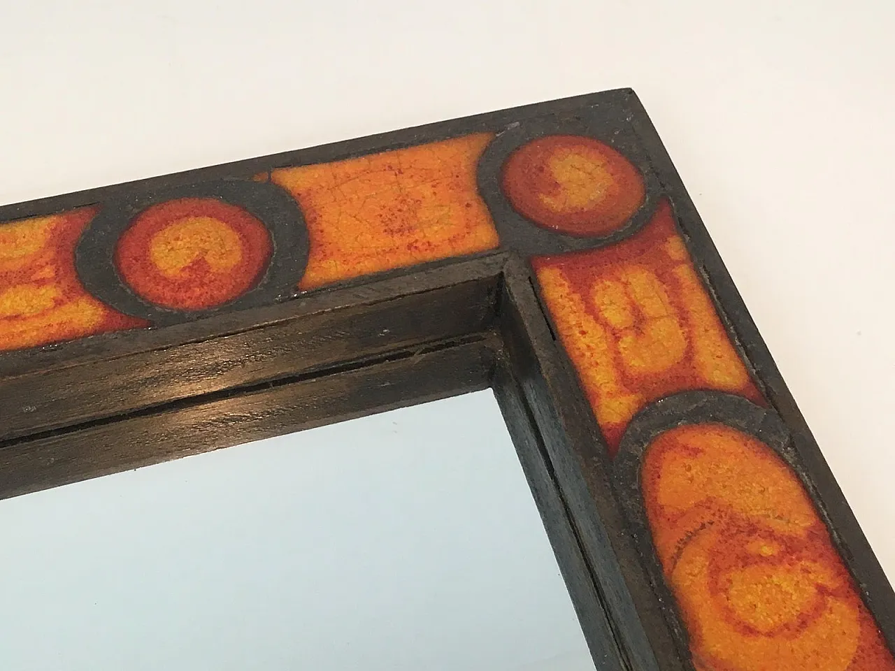 Interessante specchio in ceramica, francese, circa 1970. 7