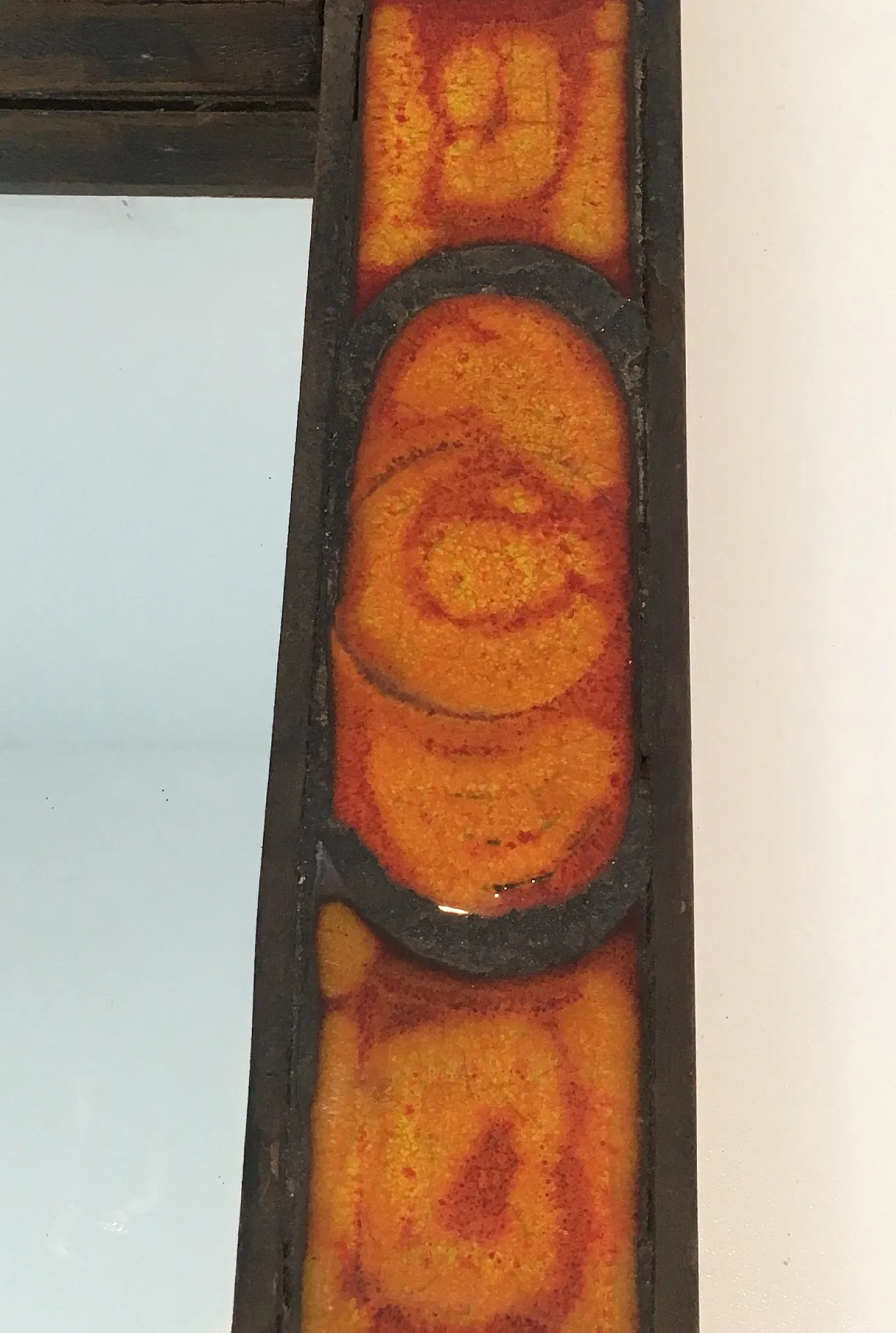 Interessante specchio in ceramica, francese, circa 1970. 9