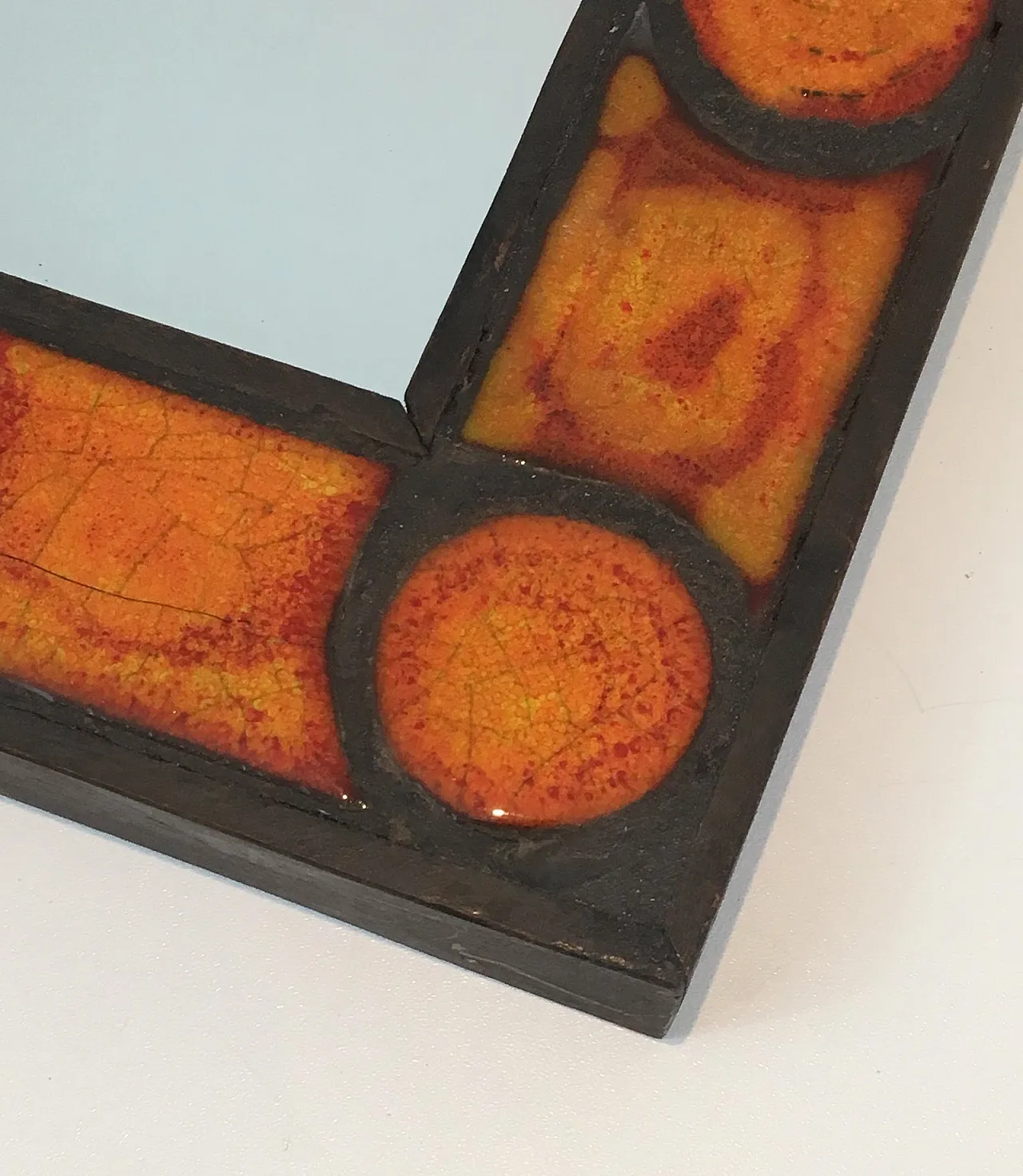 Interessante specchio in ceramica, francese, circa 1970. 11