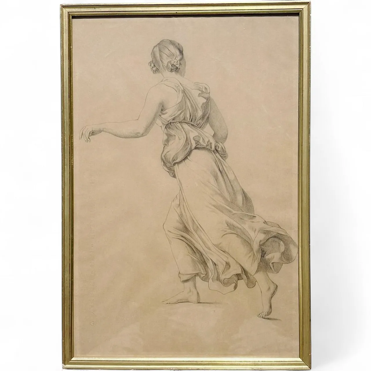 Disegno di donna incorniciato, '800 10