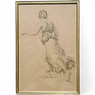 Disegno di donna incorniciato, '800