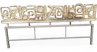 Headboard in gilded bronze and iron, 1960s