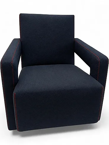8 wool armchairs by Gerrit Rietveld for Cassina, 2000s