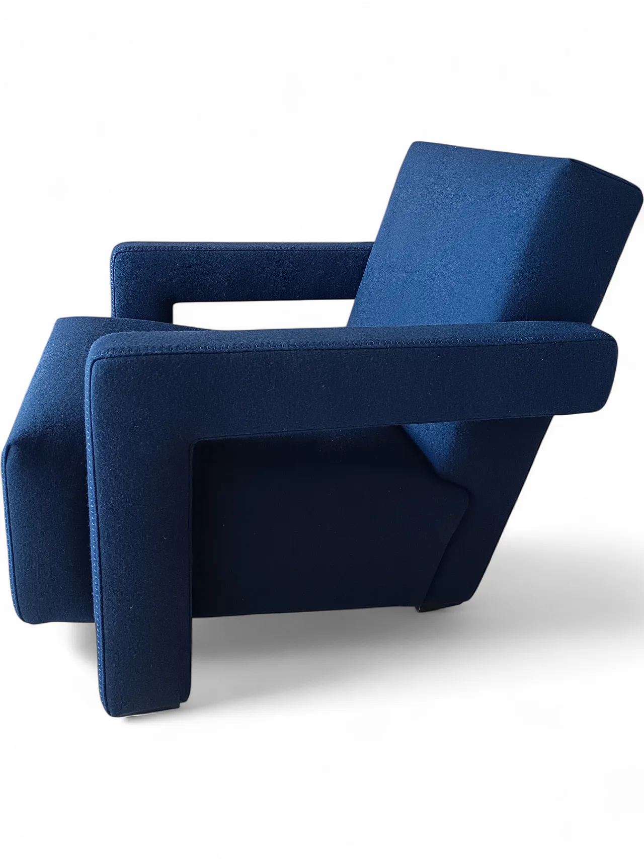 Blue wool armchair by Gerrit Rietveld for Cassina, 2000s 54