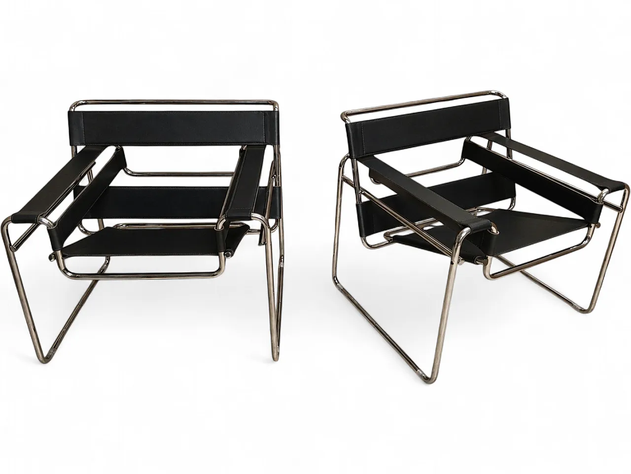 6 black leather Wassily B3 armchairs by Marcel Breuer for Knoll, 2000s 23