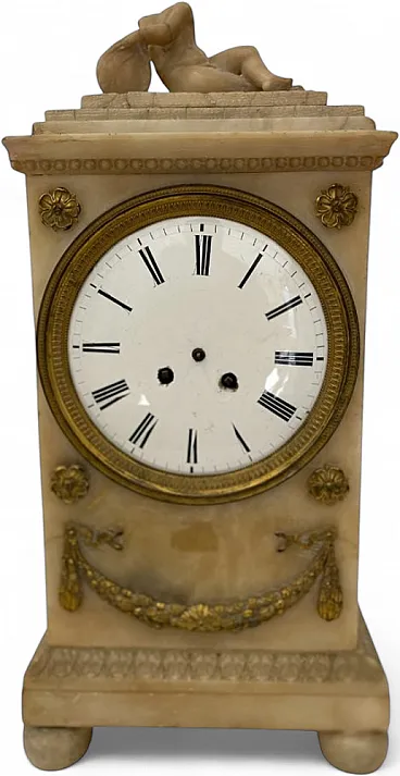 Alabaster mantel clock, 19th century