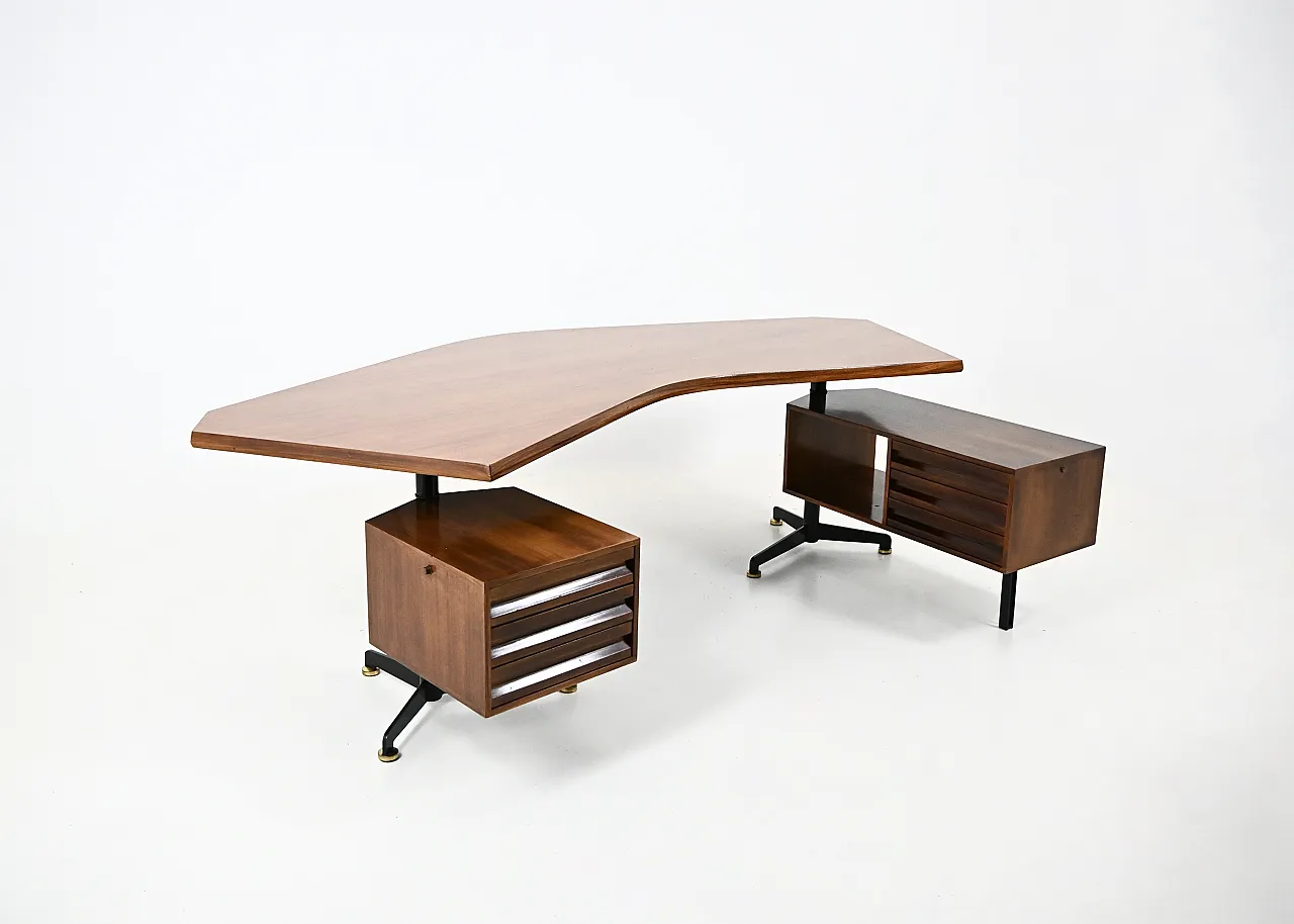 T96 Desk Boomerang by Osvaldo Borsani for Tecno, 1950s 1