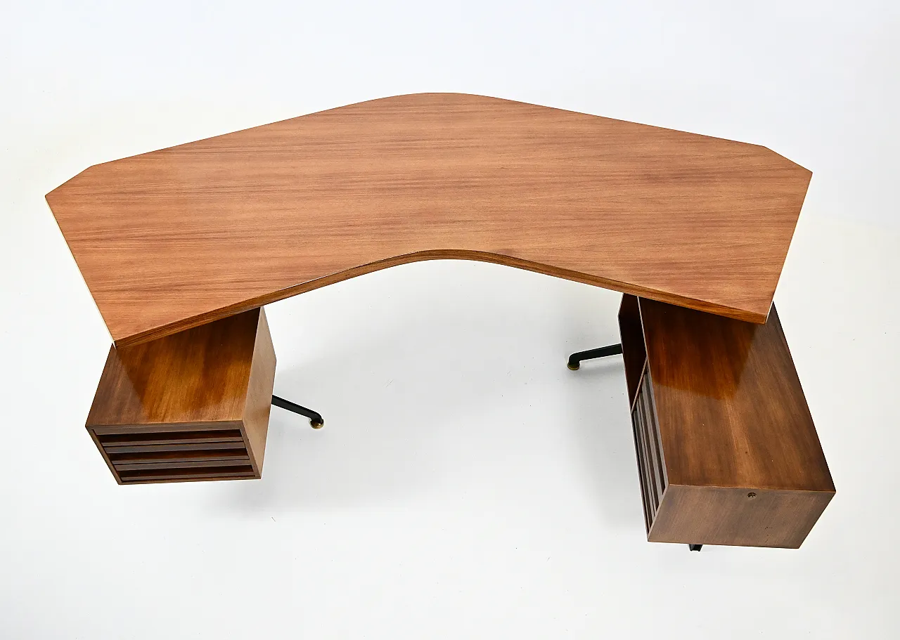 T96 Desk Boomerang by Osvaldo Borsani for Tecno, 1950s 5