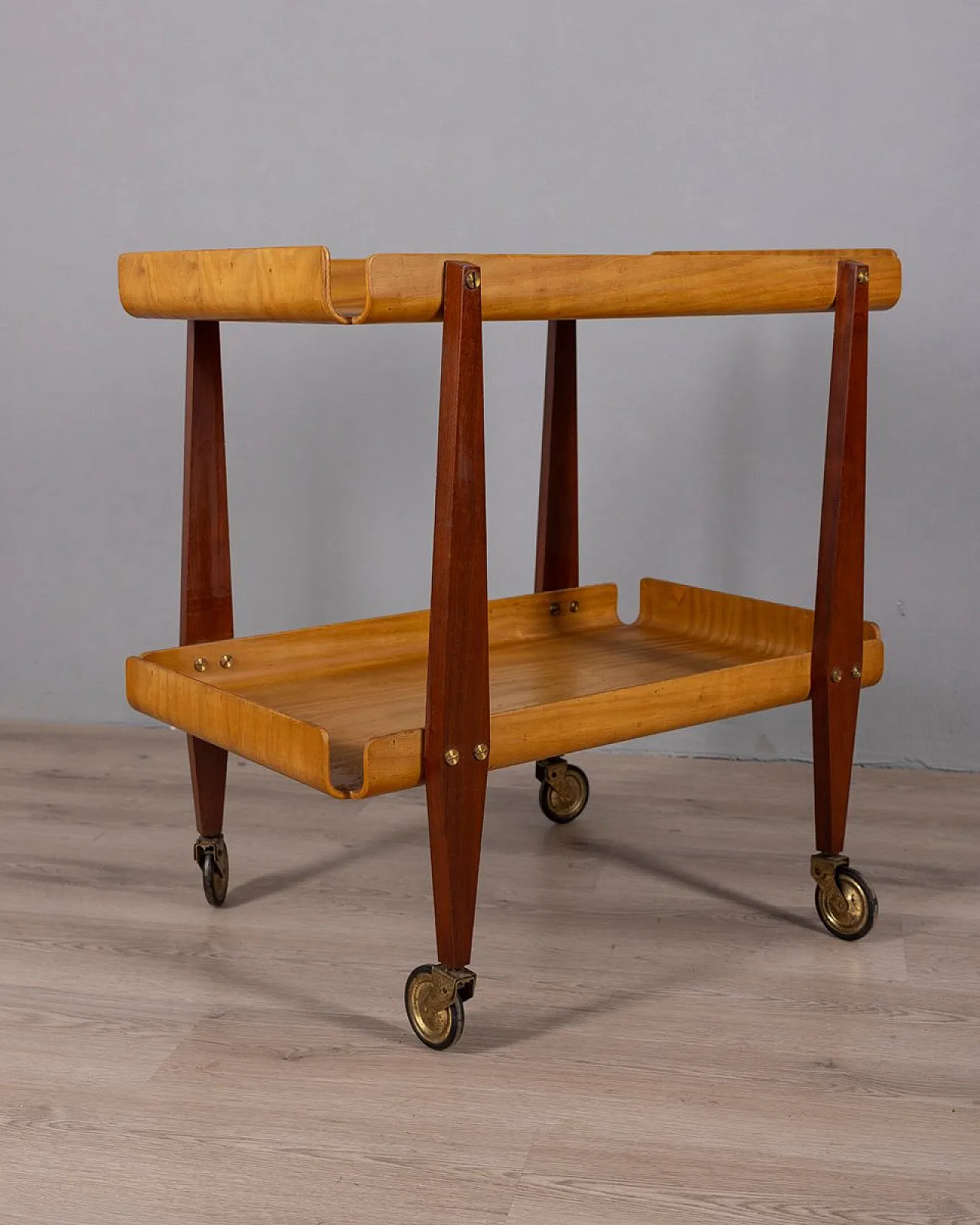 Wooden food cart by Carlo Ratti, 1950s 1