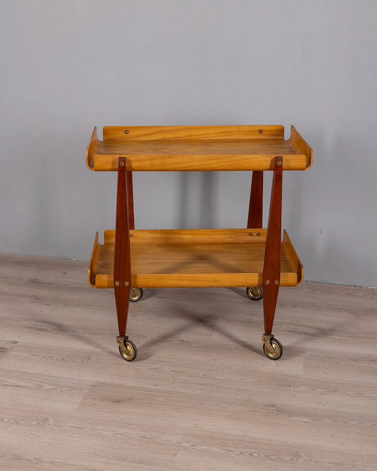 Wooden food cart by Carlo Ratti, 1950s 3
