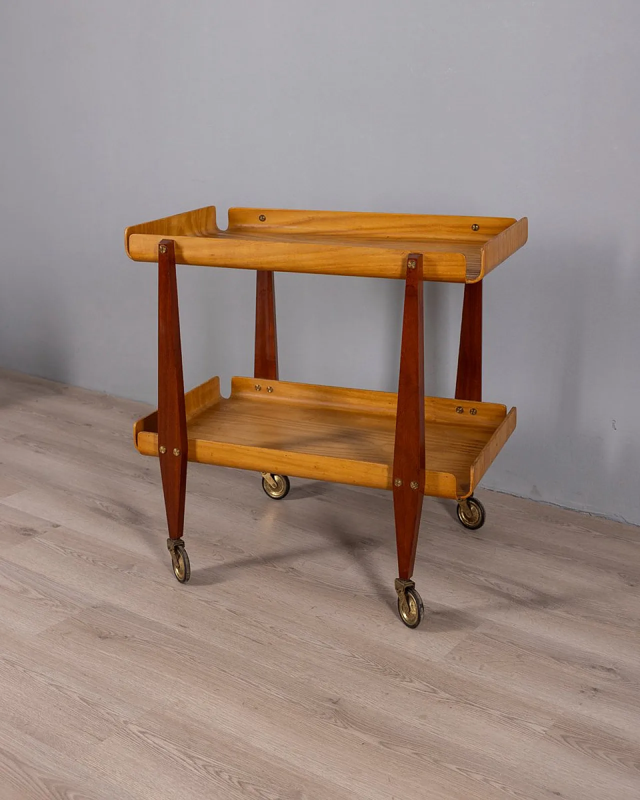 Wooden food cart by Carlo Ratti, 1950s 4