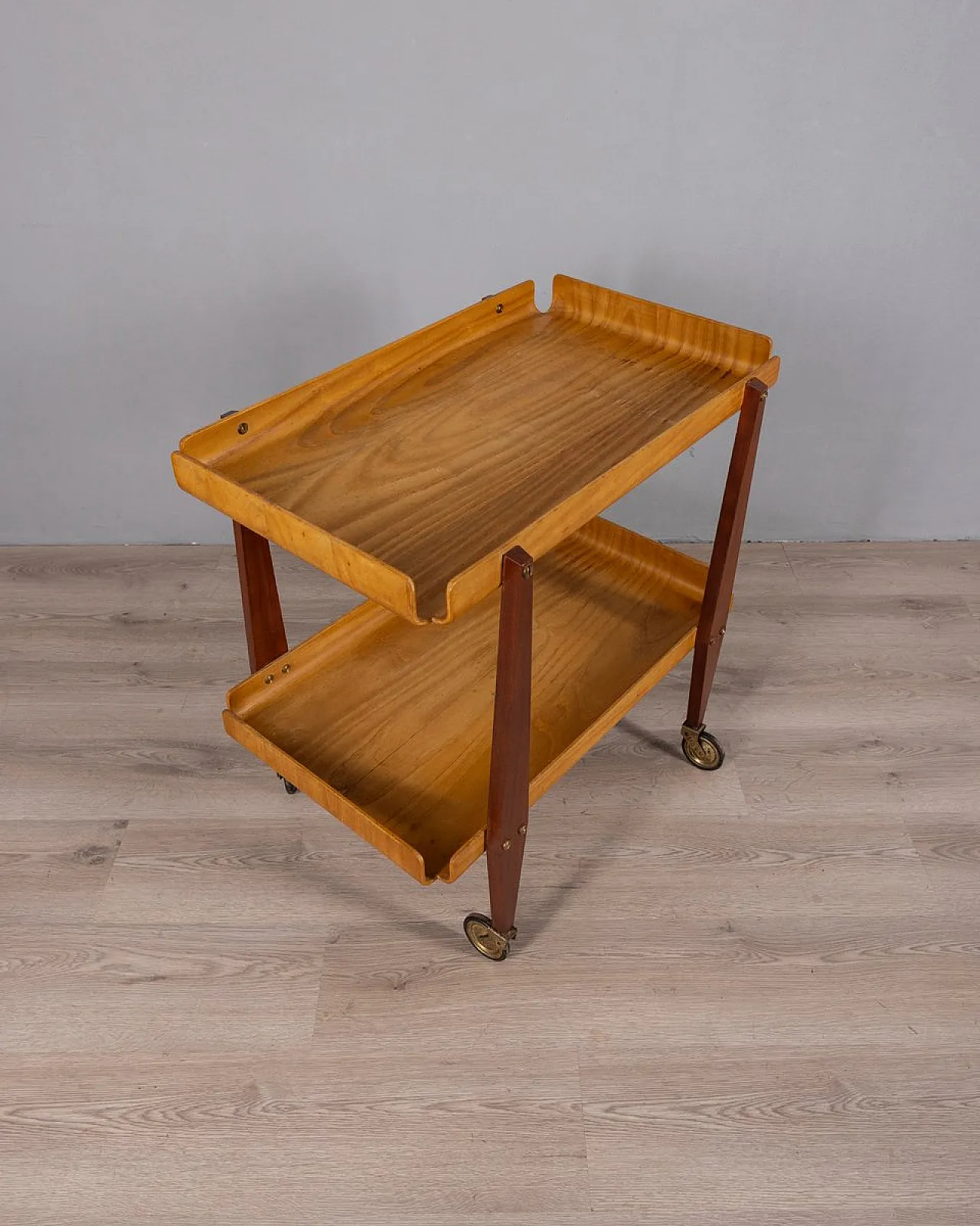 Wooden food cart by Carlo Ratti, 1950s 5