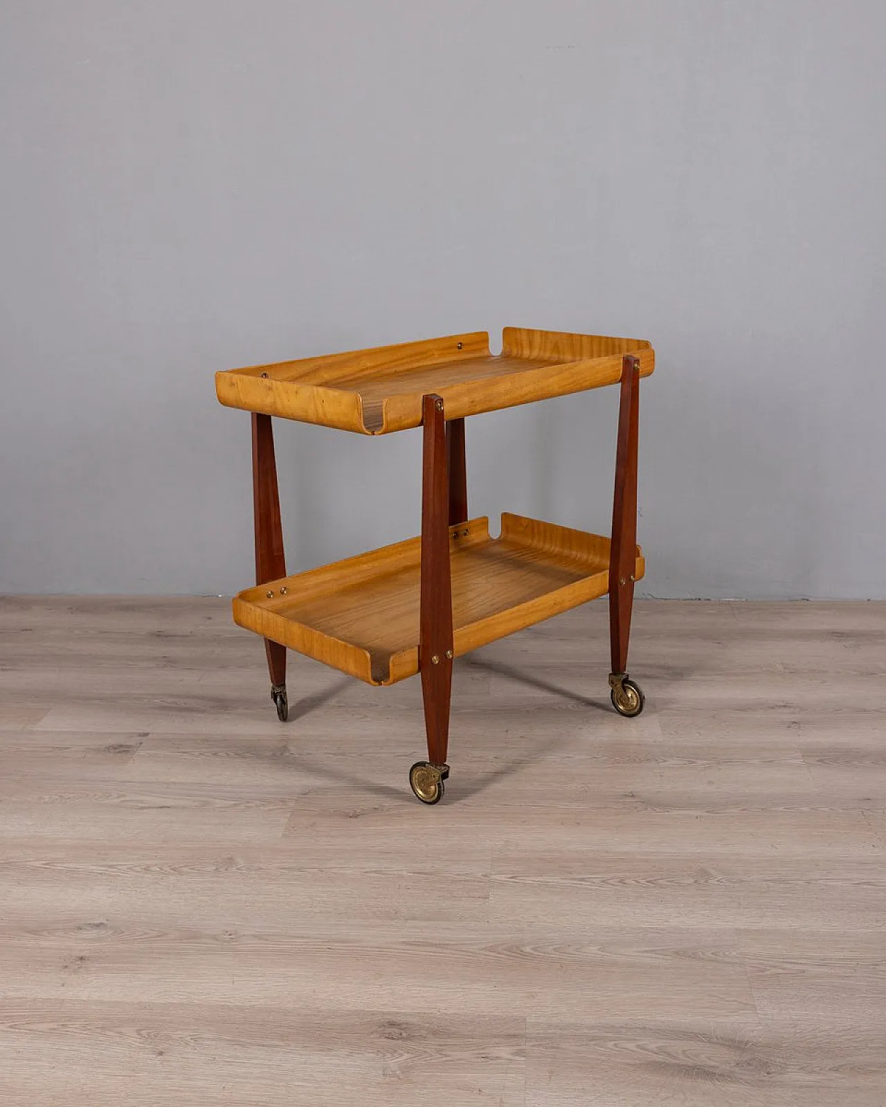 Wooden food cart by Carlo Ratti, 1950s 6