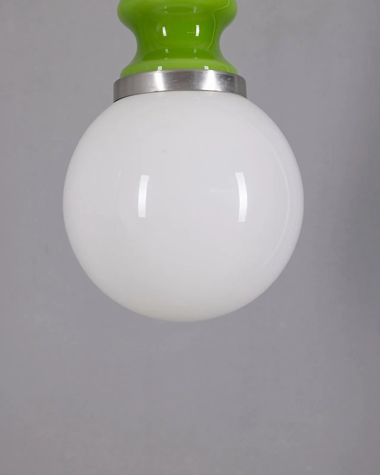 Lampada a sospensione Space Age in vetro verde, anni '70 4