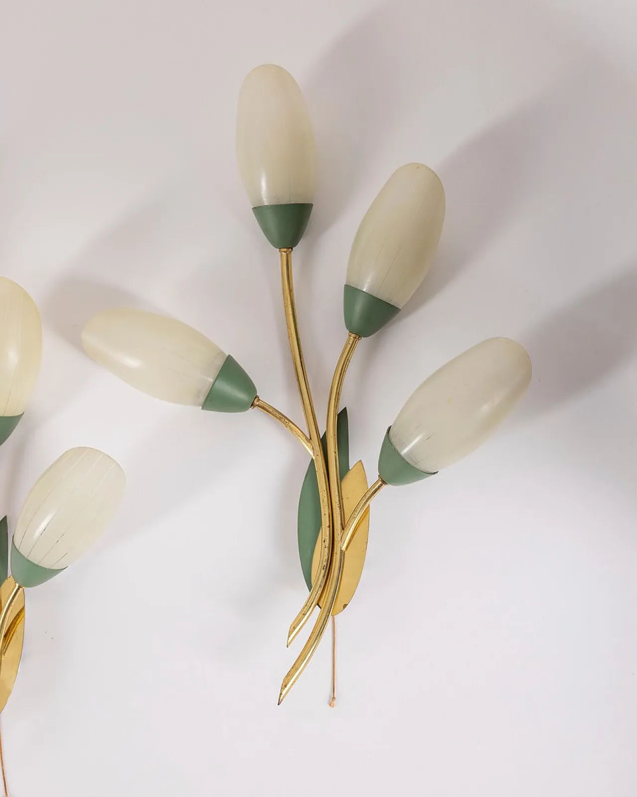 3 Floral style wall lamps, 1950s 12