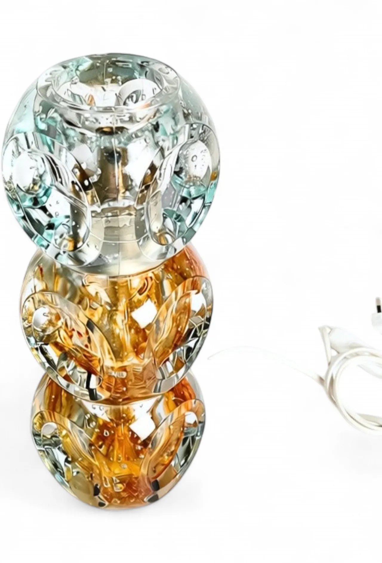 Glass table lamp from Poliarte, 1970s 4