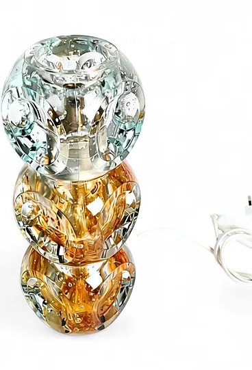 Glass table lamp from Poliarte, 1970s