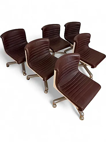 6 poltroncine Progress e 2 tavoli di Ettore Sottsass per Poltronova, 1974