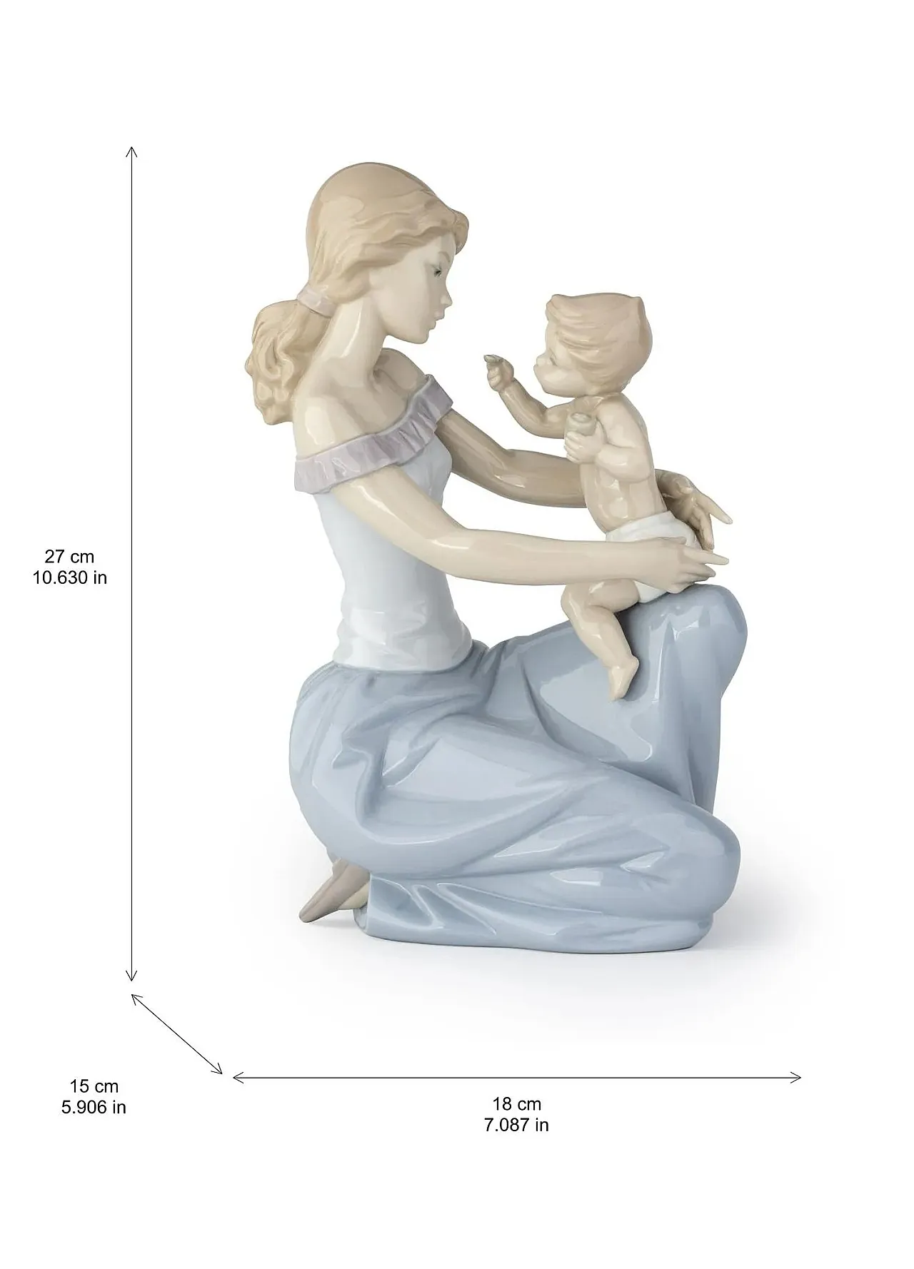 Mother with child, porcelain sculpture, 1980s 3