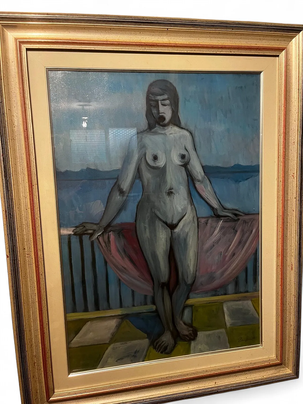 Domenico Zangrandi, Nudino, painting, oil on canvas, 1987 5