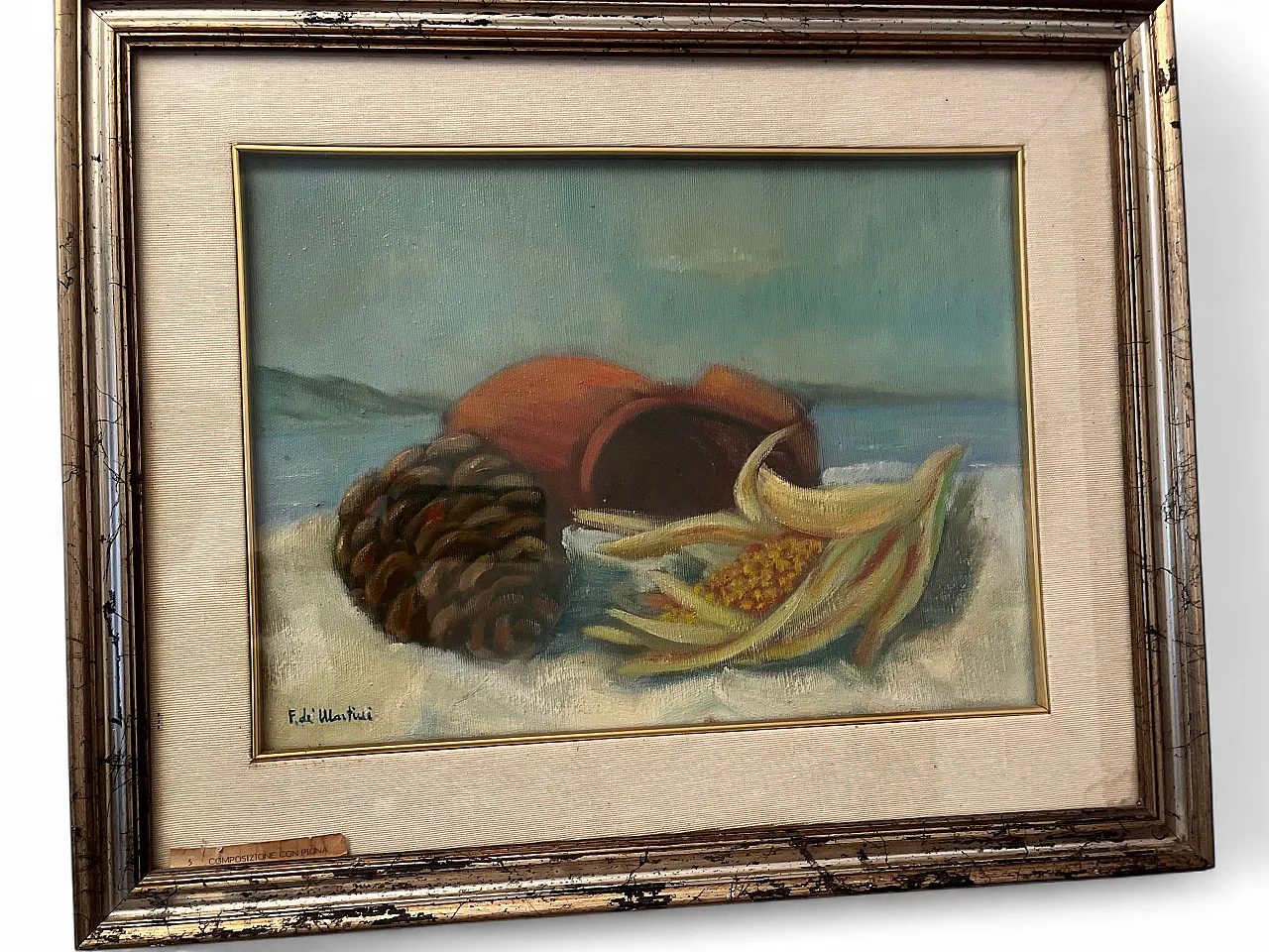F. DeMartini, Composition with Pine Cone, oil on canvas, 1970s 5
