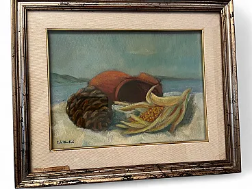 F. DeMartini, Composition with Pine Cone, oil on canvas, 1970s