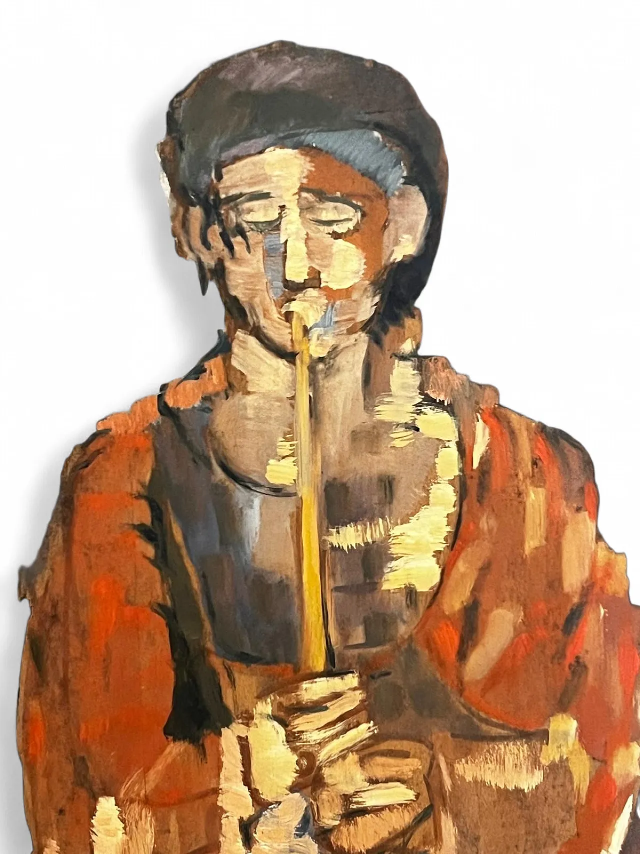 Bussola, The Player, painting, oil on wooden panel, 1970s 4