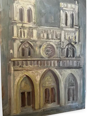 Notre-Dame de Paris, painting, oil on wood panel, 1970s