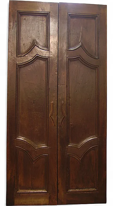 Pair of walnut doors, 18th century
