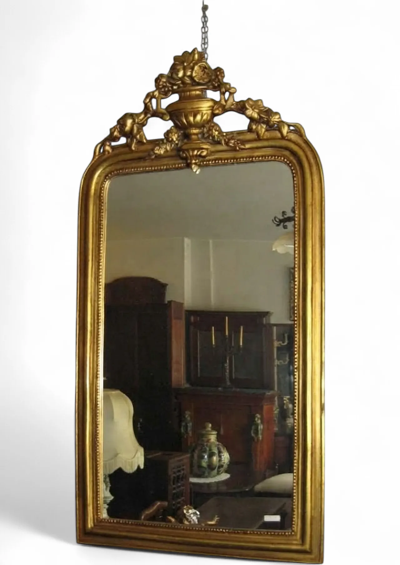Specchio da parete in legno dorato in stile Luigi XVI, anni '40 5