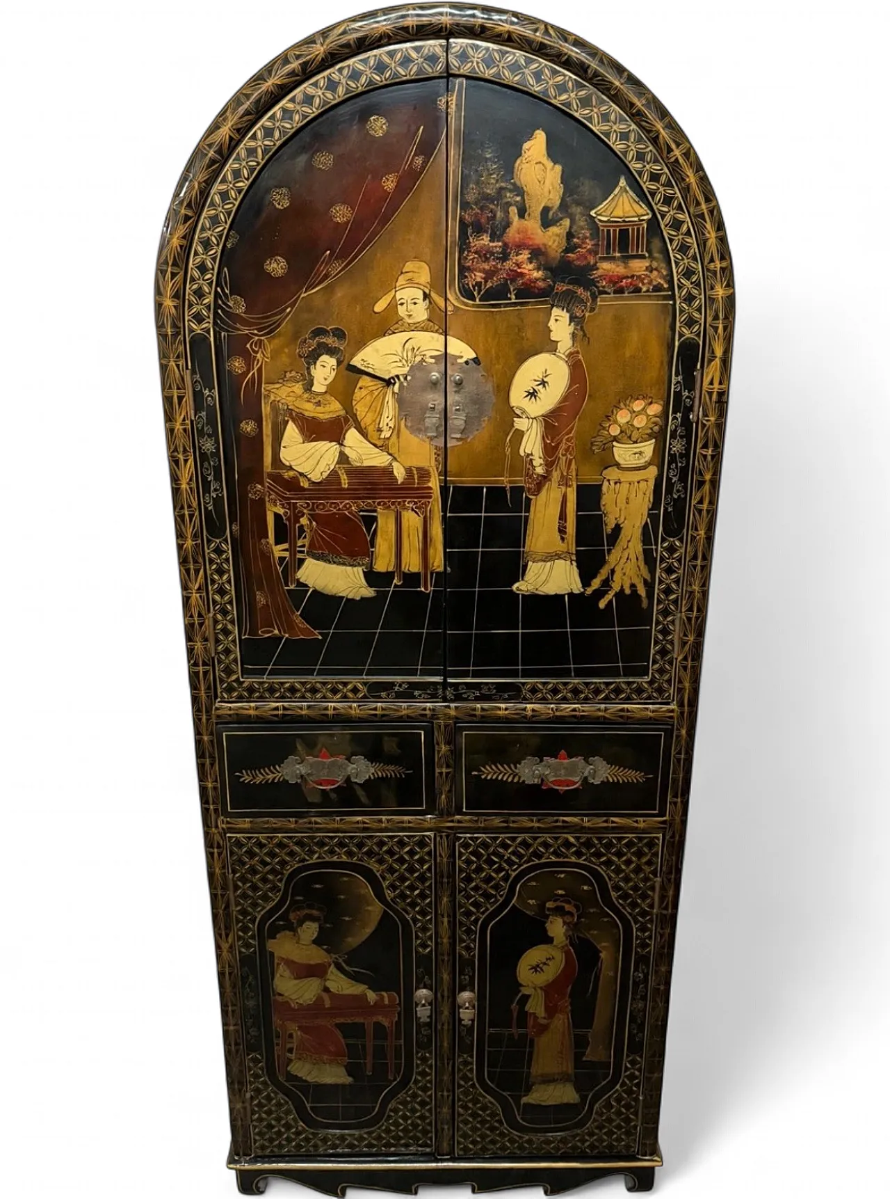 Hand-painted wood cabinet, 1940s 13